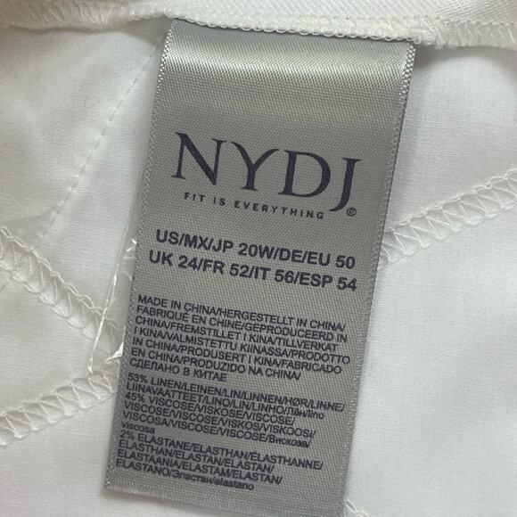 NYDJ Marilyn Straight Pants In Plus Size In Stretch Linen White Size 20 - Picture 8 of 9